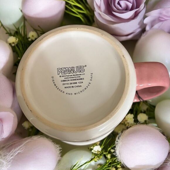 Peanuts HOPPY EASTER Snoopy, Woodstock, and bunnies 21 oz Ceramic Mug - NWT - Picture 5 of 5